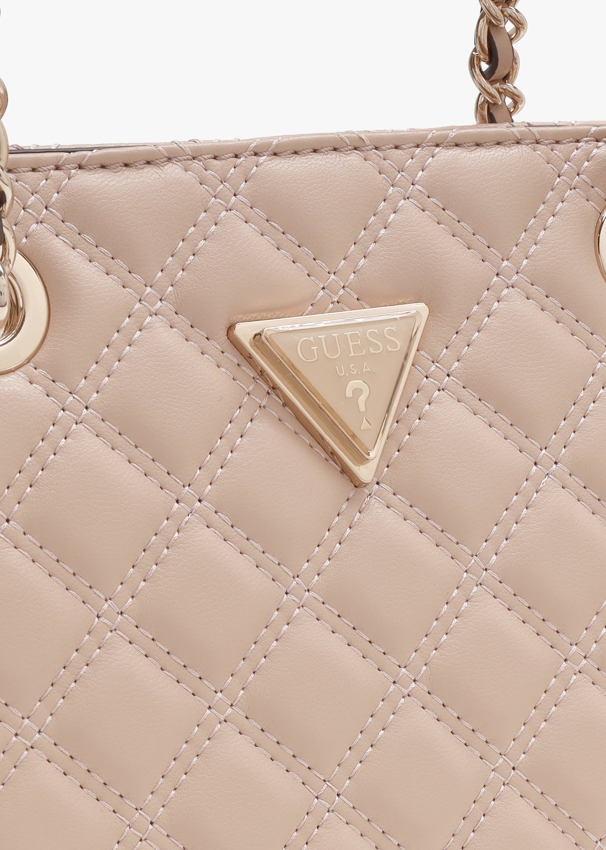 Dome Light Beige Quilted Shoulder Bag