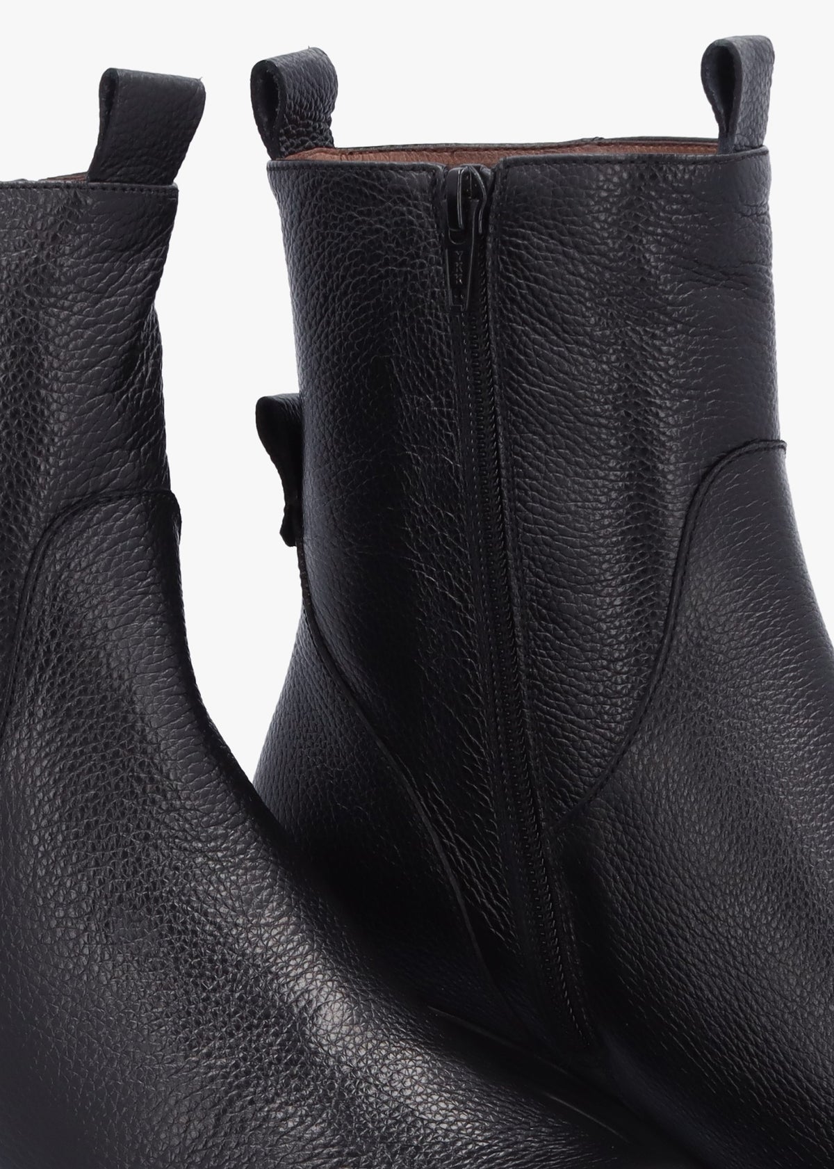 Leeds Black Tumbled Leather Wedge Ankle Boots