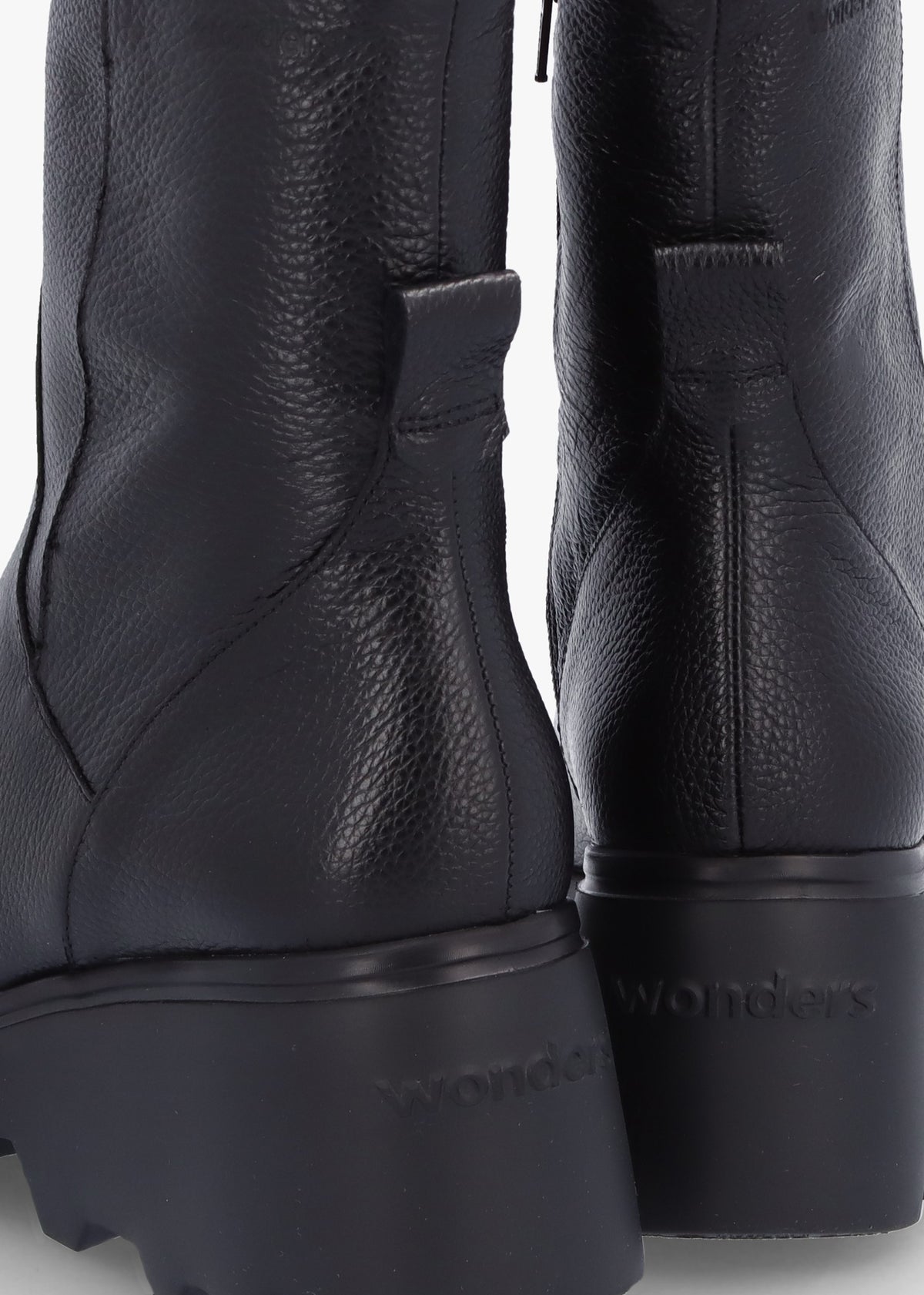 Leeds Black Tumbled Leather Wedge Ankle Boots