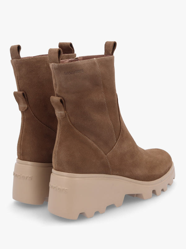 Leeds Taupe Suede Wedge Ankle Boots