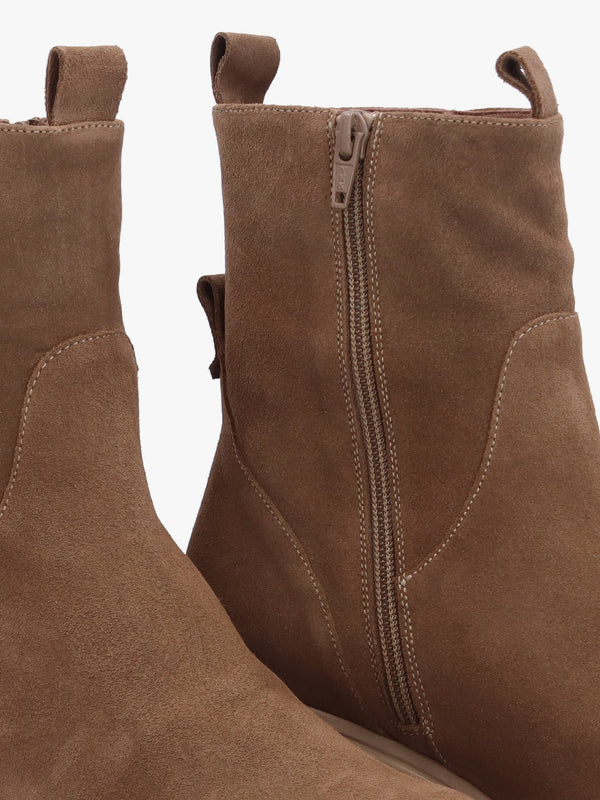 Leeds Taupe Suede Wedge Ankle Boots