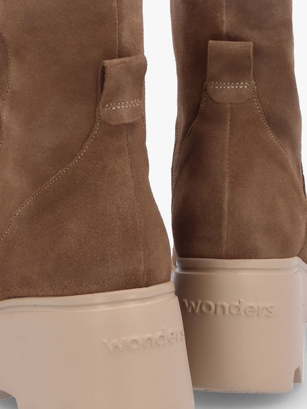 Leeds Taupe Suede Wedge Ankle Boots