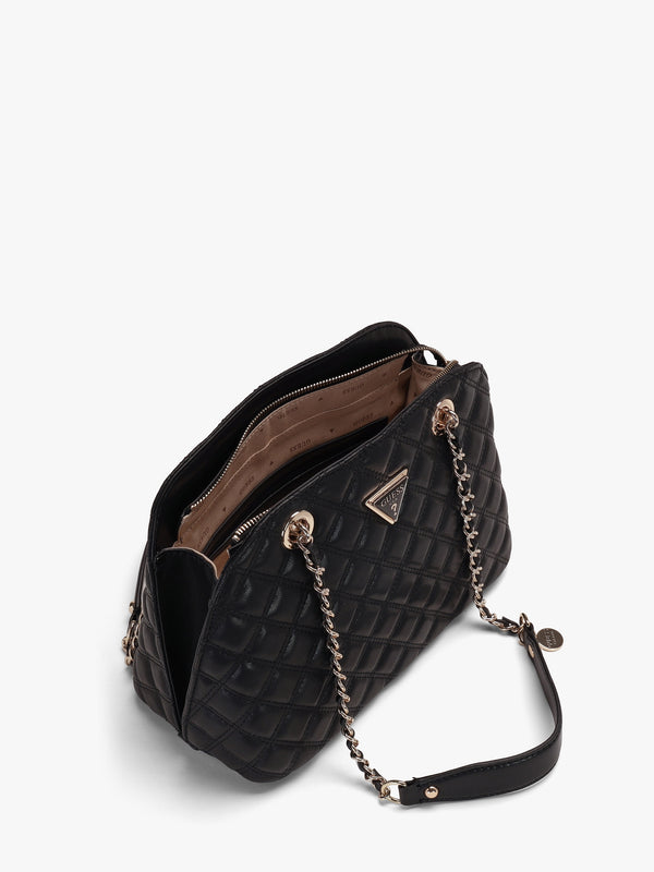 Dome Black Quilted Shoulder Bag