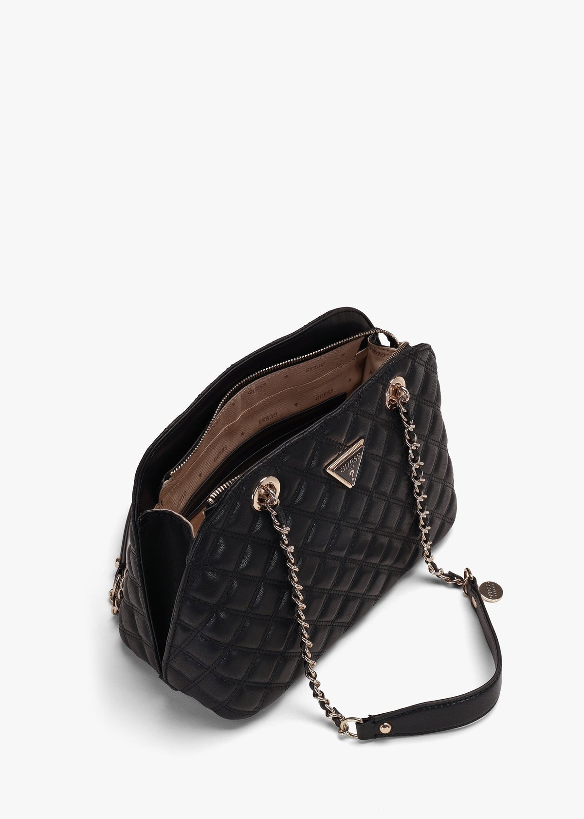 Dome Black Quilted Shoulder Bag