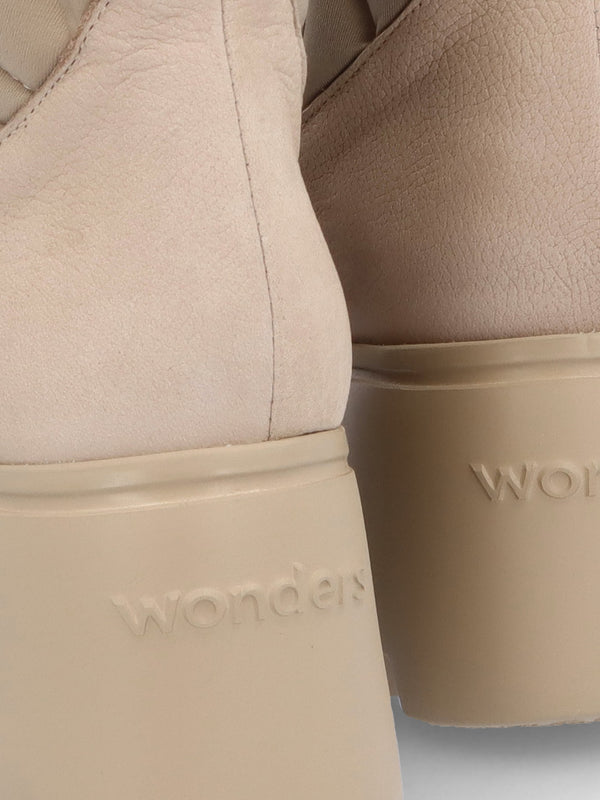 Toronto Taupe Suede & Nylon Wedge Ankle Boots
