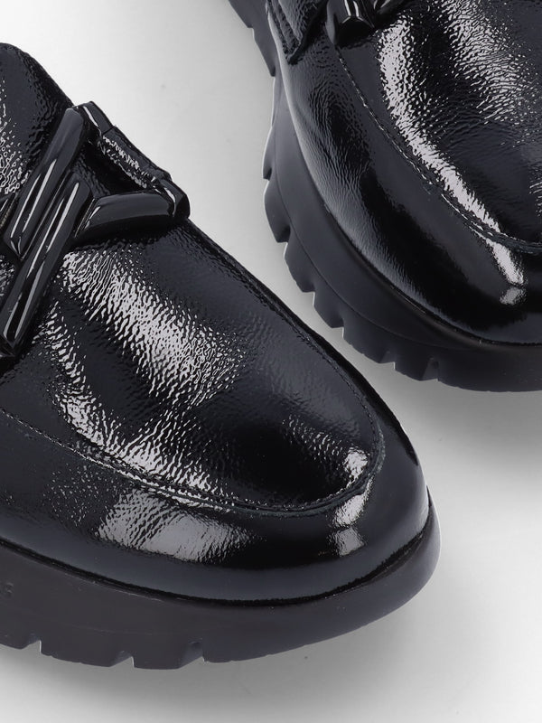 Rose Black Patent Loafers