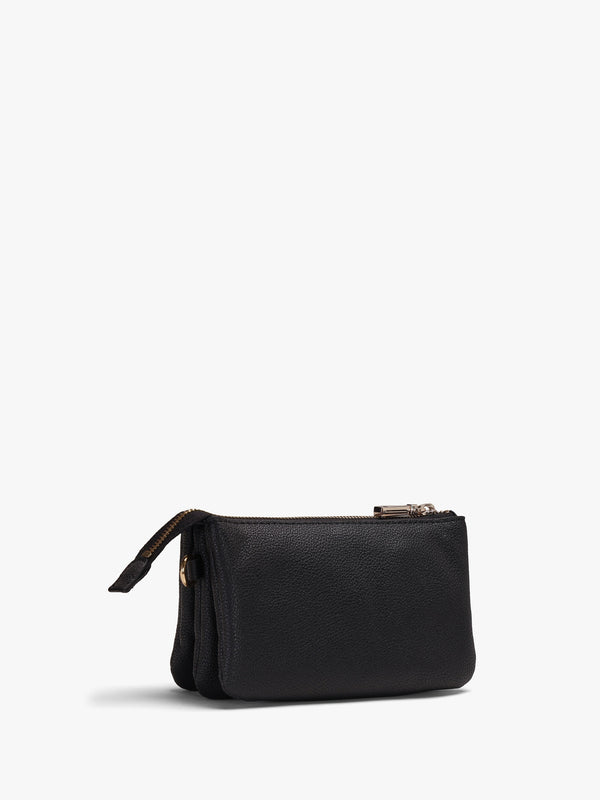Mini Latona Tri Black Top Zip Cross-Body Bag