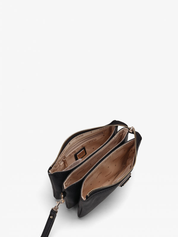 Mini Latona Tri Black Top Zip Cross-Body Bag
