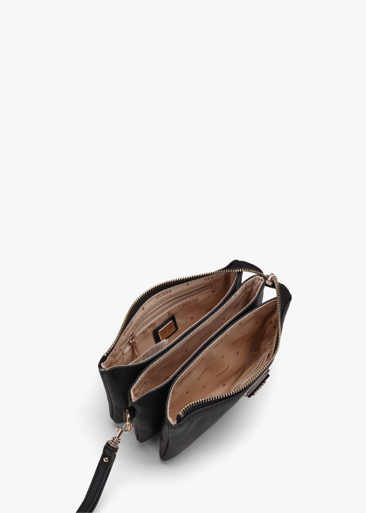 Mini Latona Tri Black Top Zip Cross-Body Bag