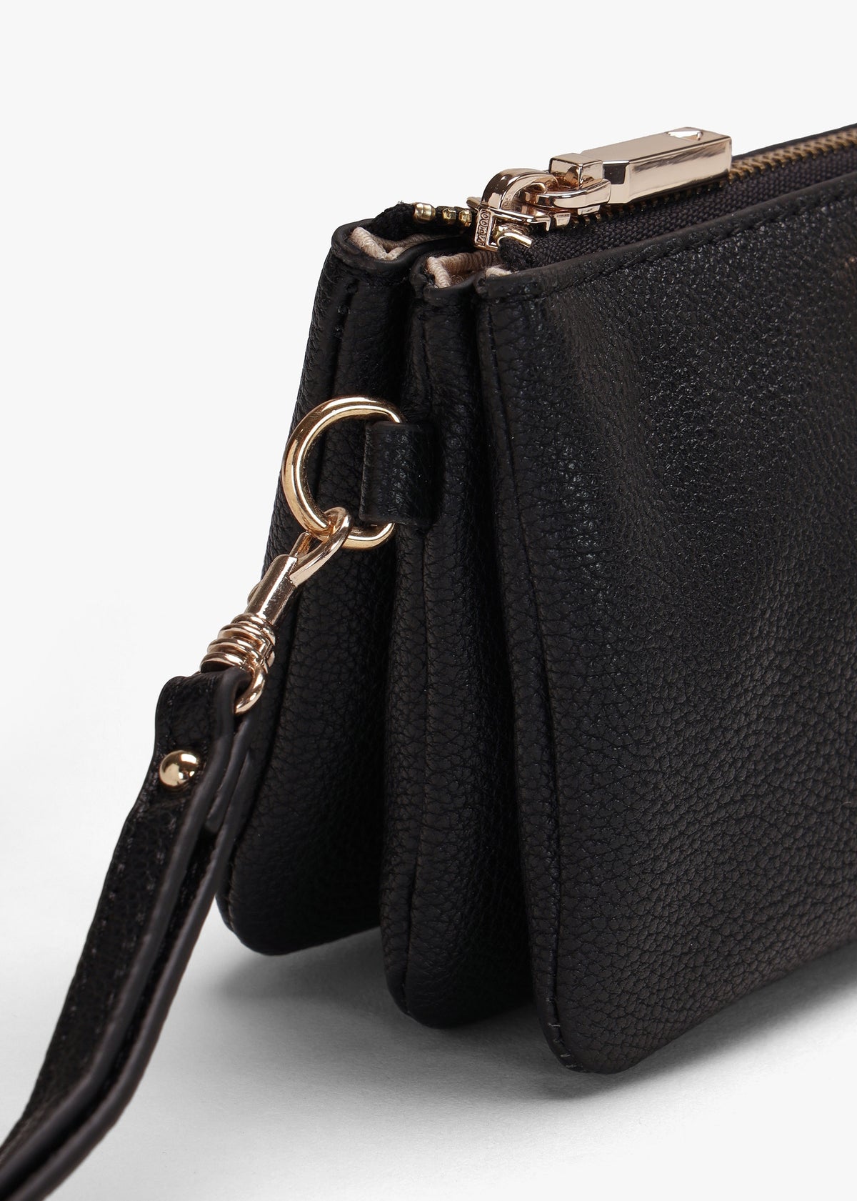Mini Latona Tri Black Top Zip Cross-Body Bag