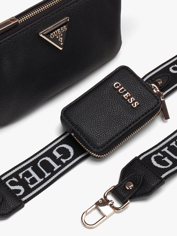 Mini Latona Tri Black Top Zip Cross-Body Bag