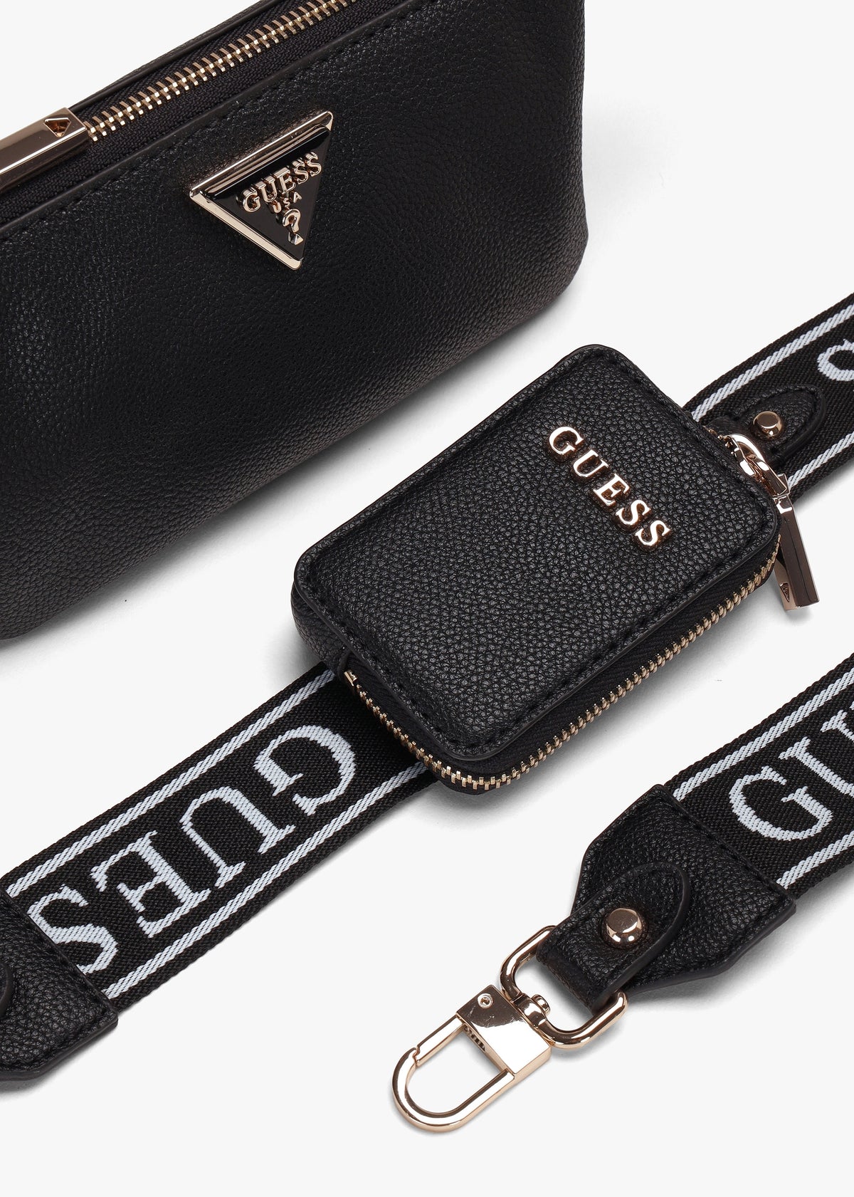 Mini Latona Tri Black Top Zip Cross-Body Bag