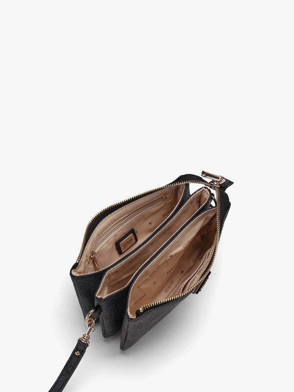 Mini Latona Tri Coal Logo Top Zip Cross-Body Bag