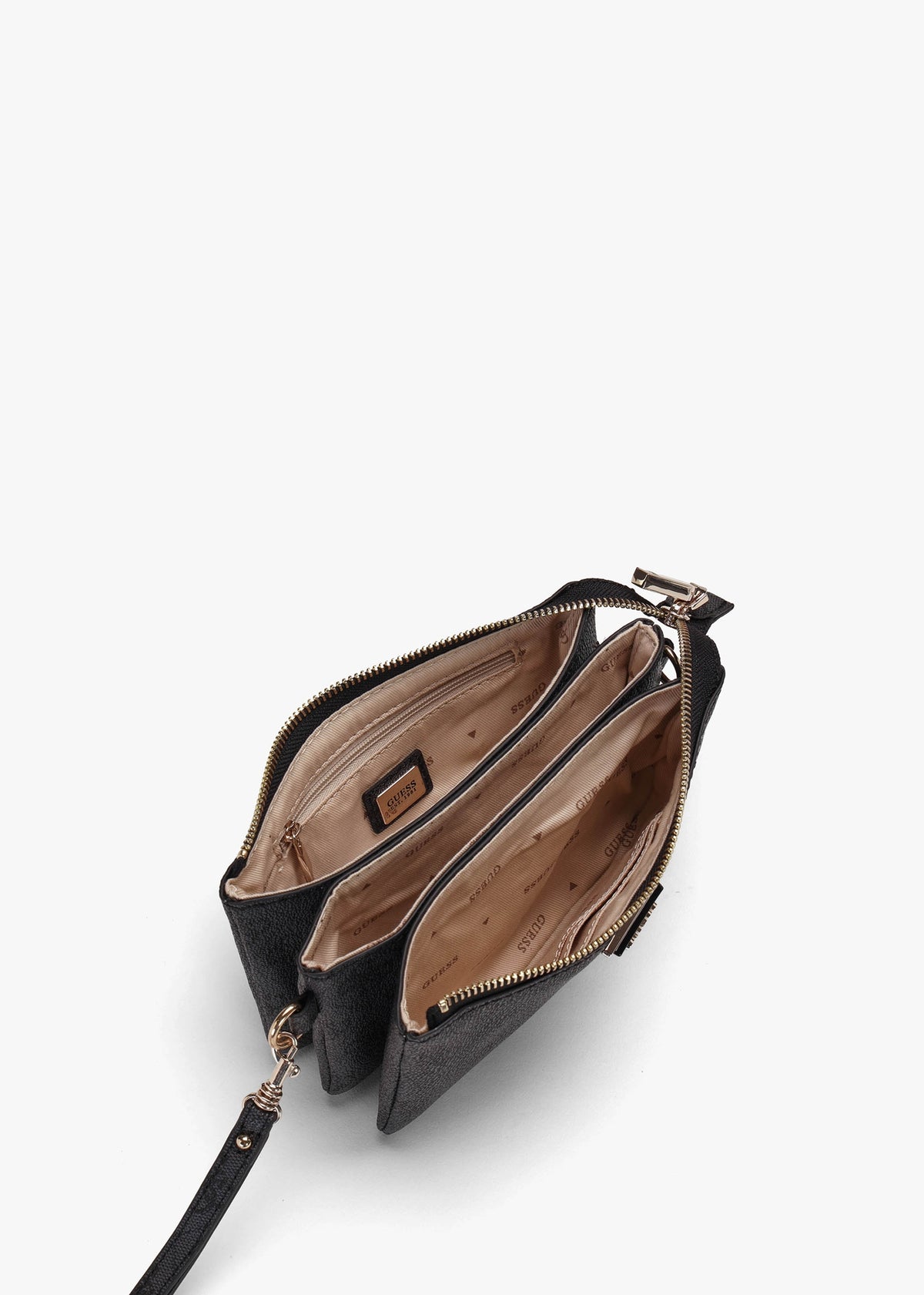 Mini Latona Tri Coal Logo Top Zip Cross-Body Bag