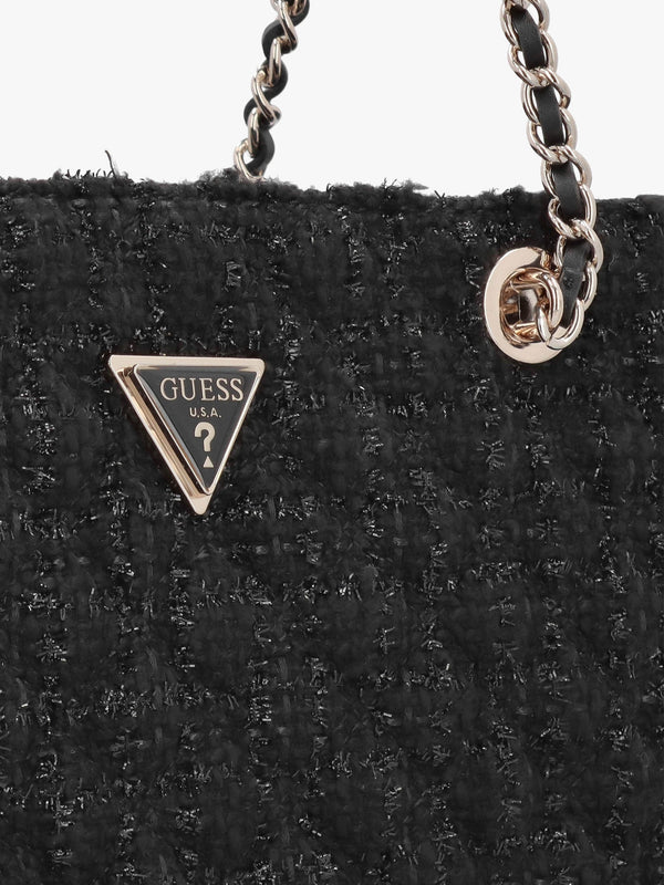 Large Giully Black Tweed Tote Bag