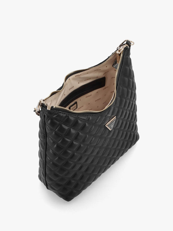 Giully Quilted Black Hobo Bag