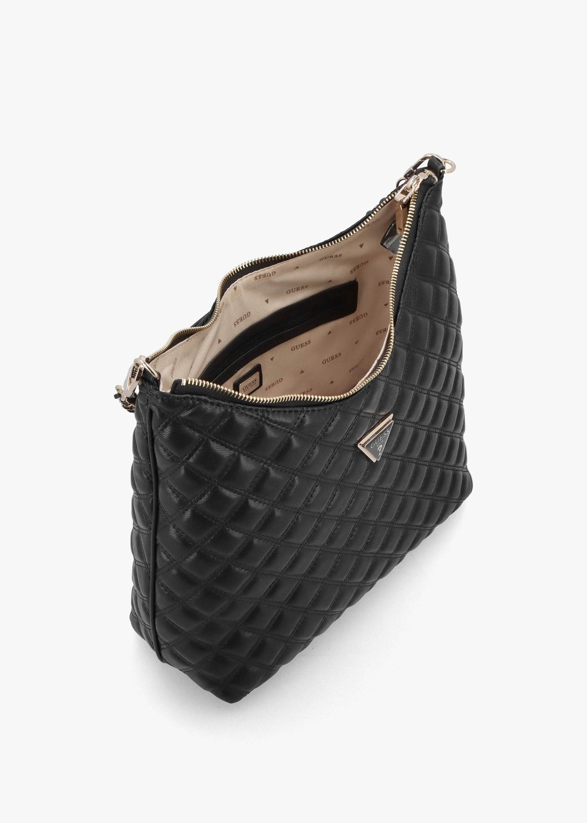 Giully Quilted Black Hobo Bag