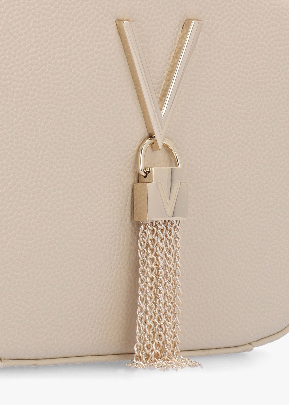 Divina Beige Pebbled Camera Bag