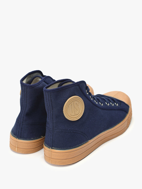 Men’s Military Navy Gum High-Top Trainers