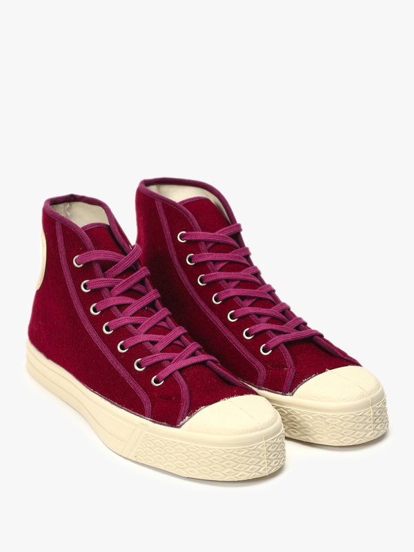 Men’s Military Felt Bordeaux High-Top Trainers