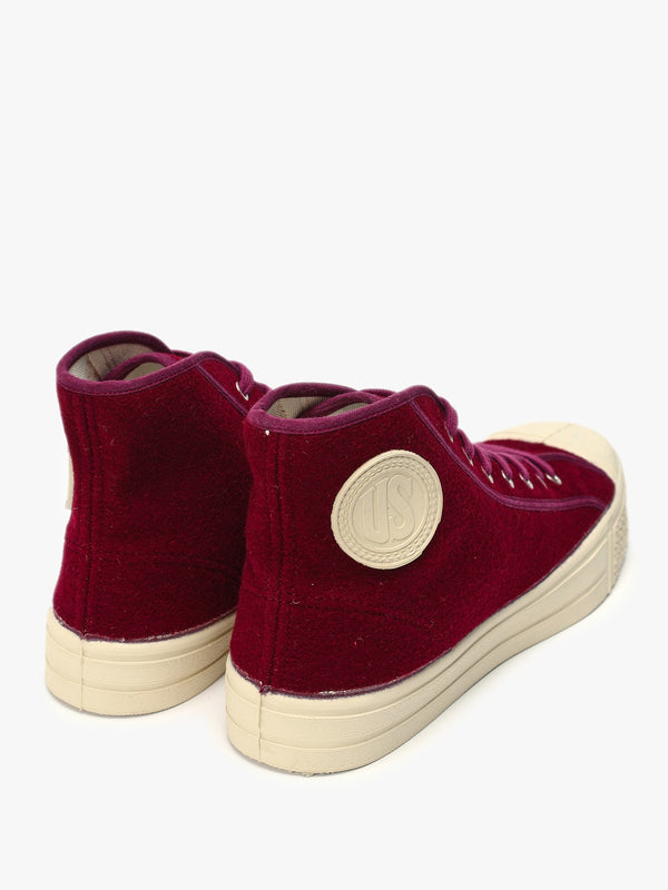 Men’s Military Felt Bordeaux High-Top Trainers