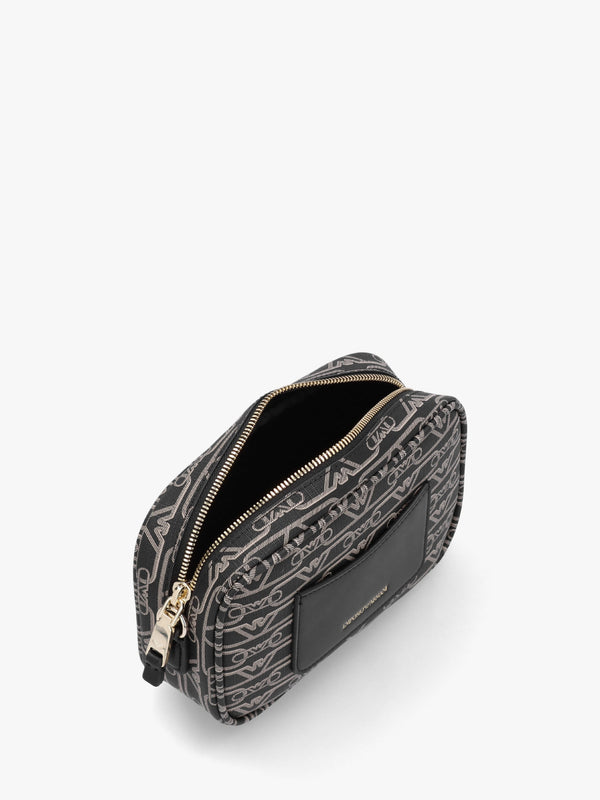 Piped Logo Nero & Ecru Camera Bag