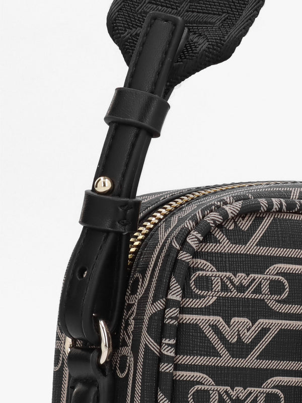 Piped Logo Nero & Ecru Camera Bag