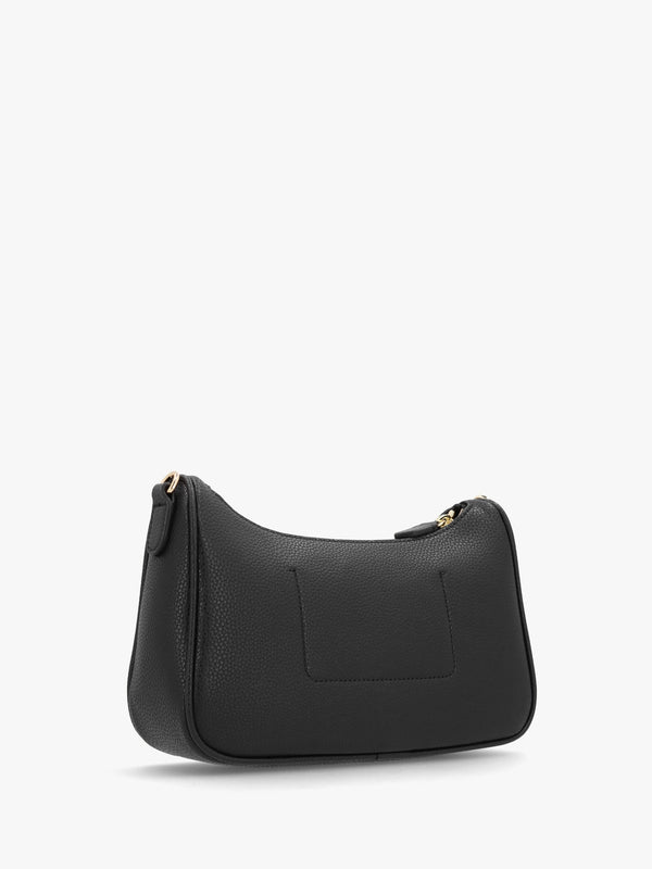 Lilly Black Silver Pebbled Baguette Bag