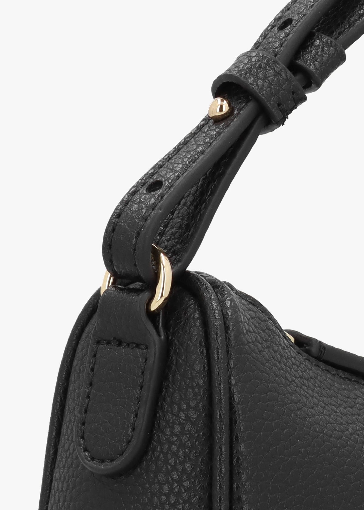 Lilly Black Silver Pebbled Baguette Bag
