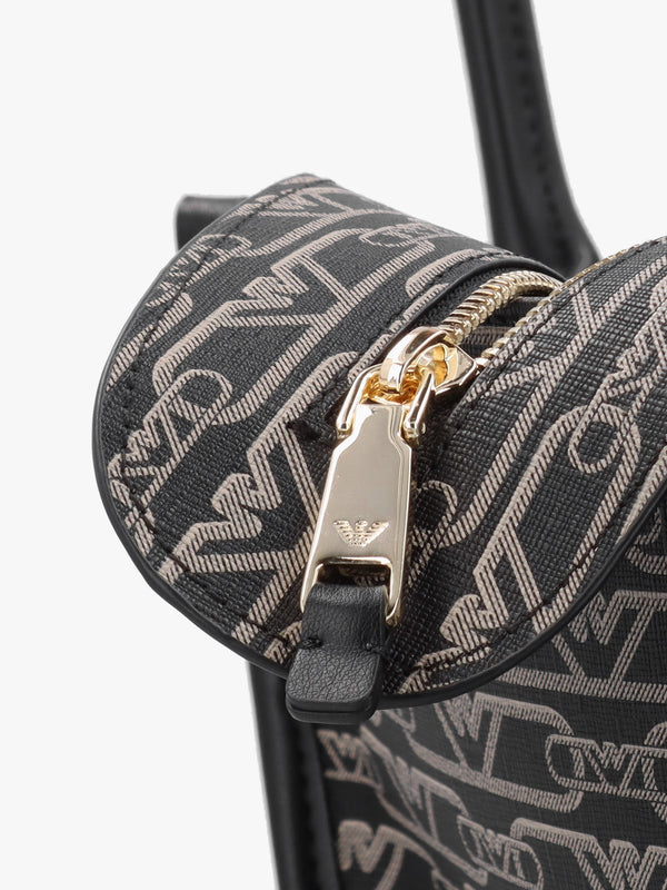 Large Logo Nero & Ecru Shopper Bag