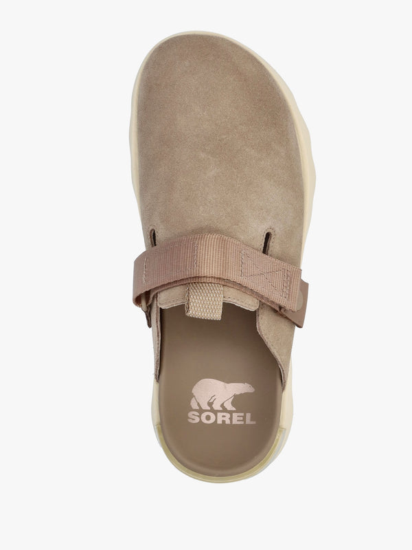 Viibe Omega Taupe Honey White Suede Clogs