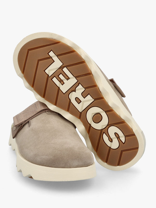 Viibe Omega Taupe Honey White Suede Clogs