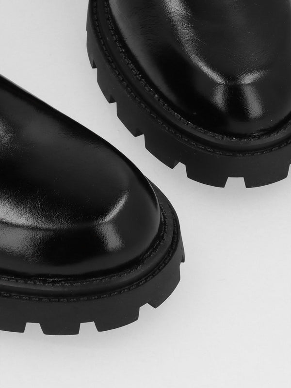 Acorn Black Patent Leather Lace Up Ankle Boots