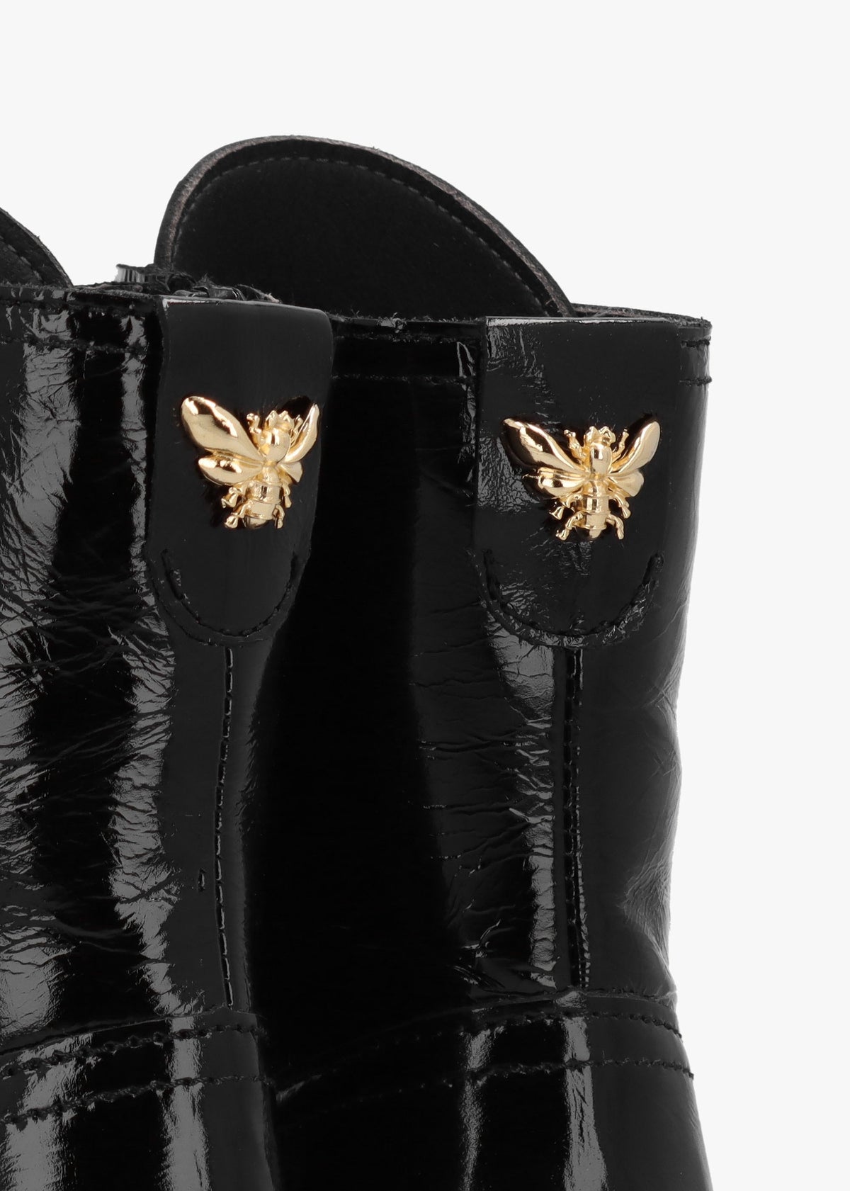 Acorn Black Patent Leather Lace Up Ankle Boots