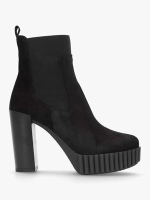 Ablush Black Suede Platform High Heel Ankle Boots