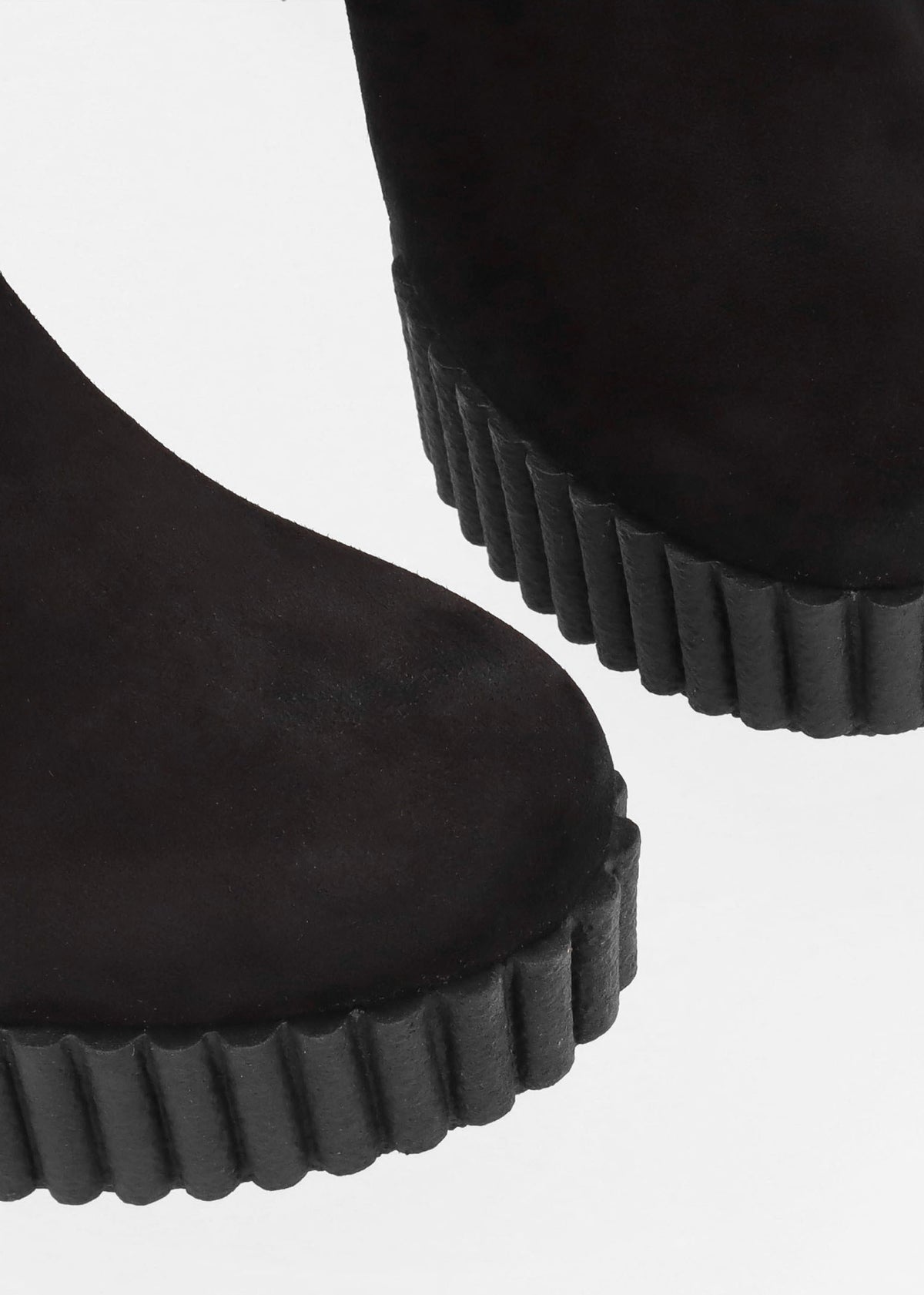 Ablush Black Suede Platform High Heel Ankle Boots