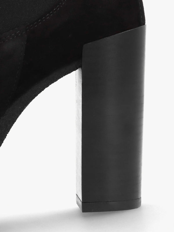 Ablush Black Suede Platform High Heel Ankle Boots