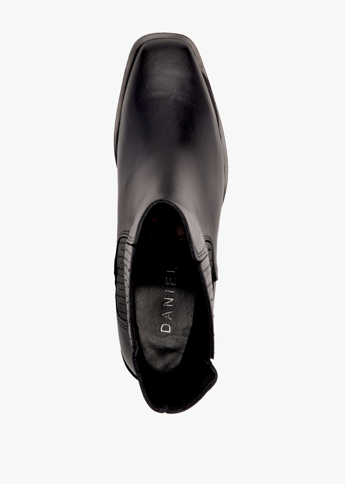 Indie Black Leather Western Chelsea Boots