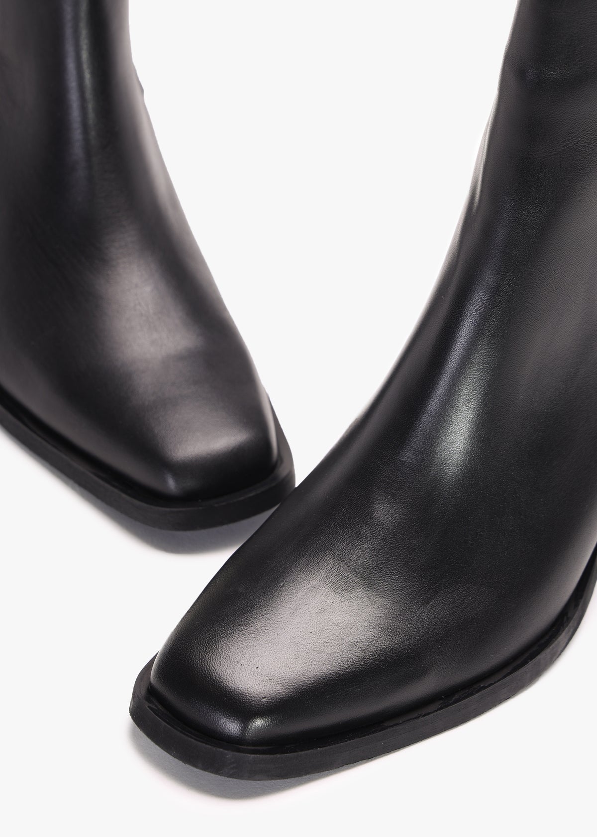 Indie Black Leather Western Chelsea Boots