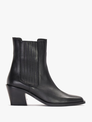 Indie Black Leather Western Chelsea Boots