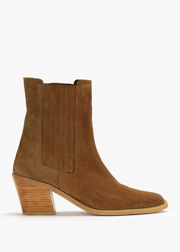 Indie Tan Suede Western Chelsea Boots