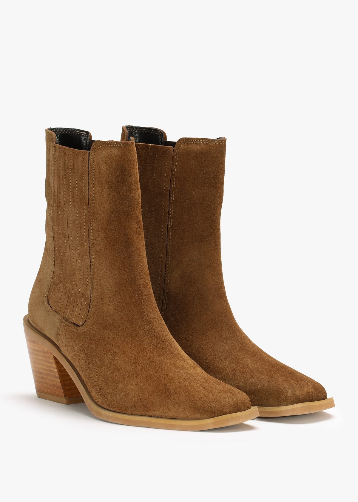 Indie Tan Suede Western Chelsea Boots