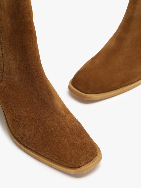 Indie Tan Suede Western Chelsea Boots