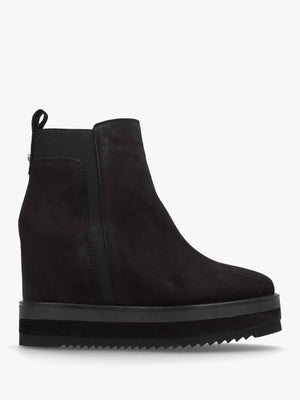 Azure Black Suede Wedge Chelsea Boots