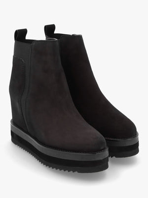 Azure Black Suede Wedge Chelsea Boots