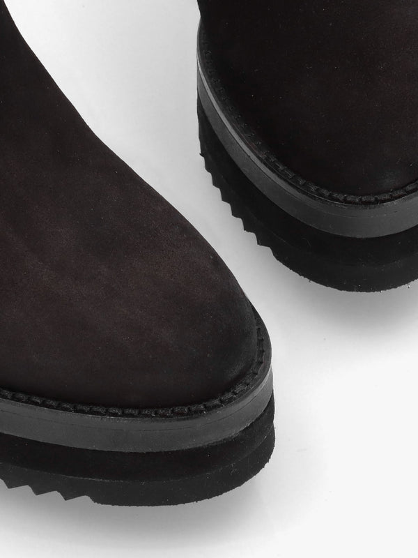 Azure Black Suede Wedge Chelsea Boots