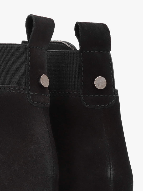 Azure Black Suede Wedge Chelsea Boots