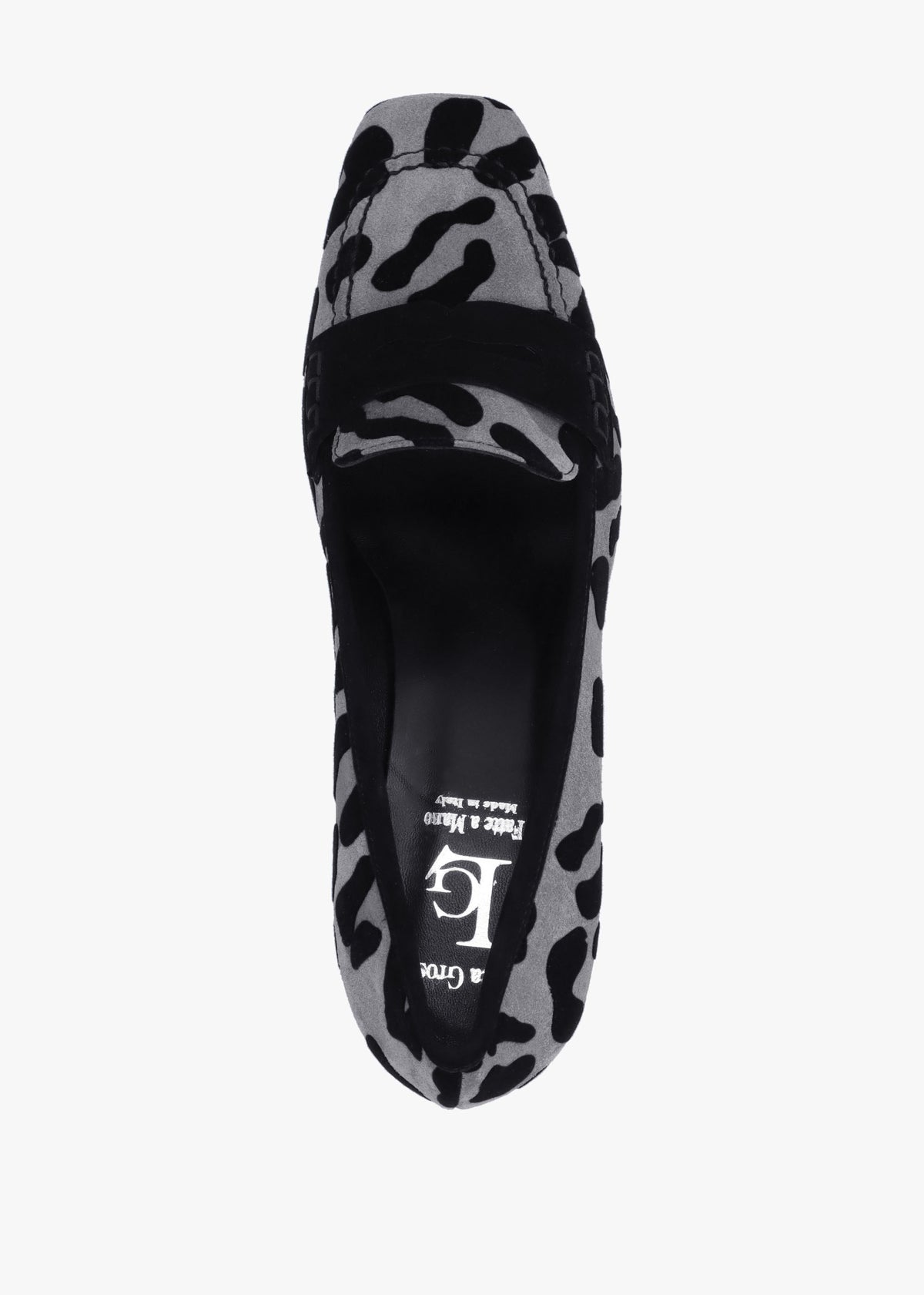 Leopard Suede Square Toe Block Heel Loafers