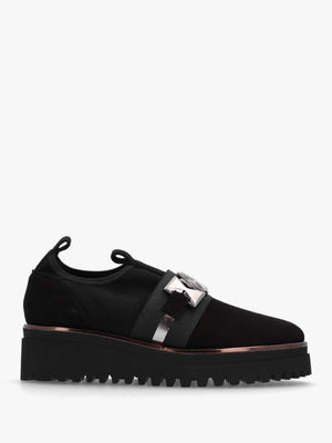 Black Suede Adorned Trouser Shoes