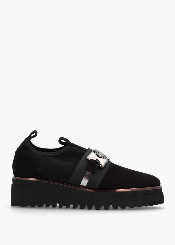 Black Suede Adorned Trouser Shoes